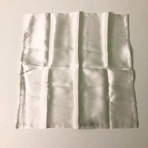 DIon White Silk Pocket Square Made  in Canada